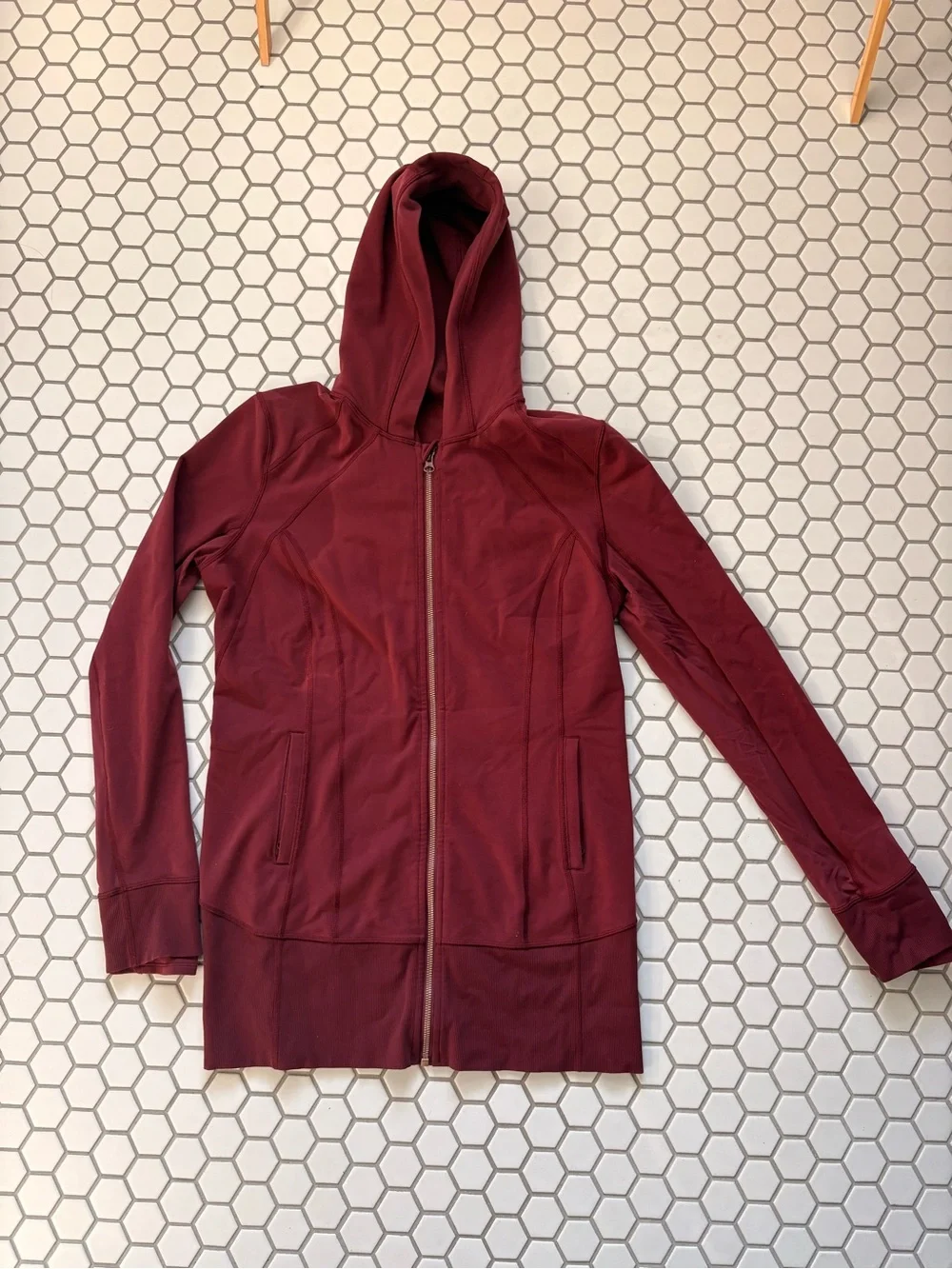Lululemon Maroon Zip-Up Hooded Jacket